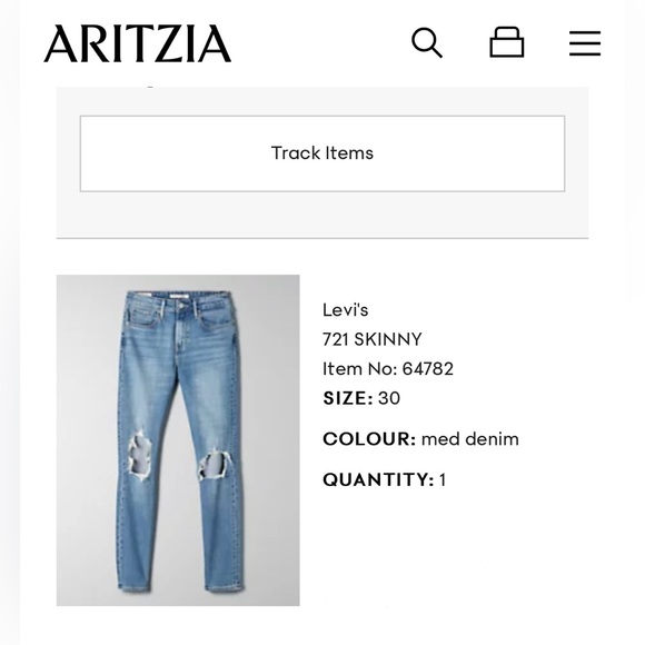 BNWT Levi’s 721 High Rise Skinny Denim - Size 30 - Picture 5 of 5